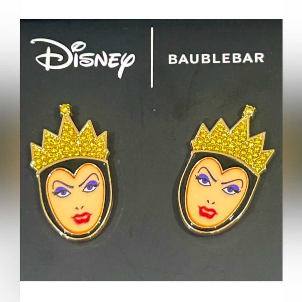Disney nwt BaubleBar evil Queen Earrings - Gold and Purple